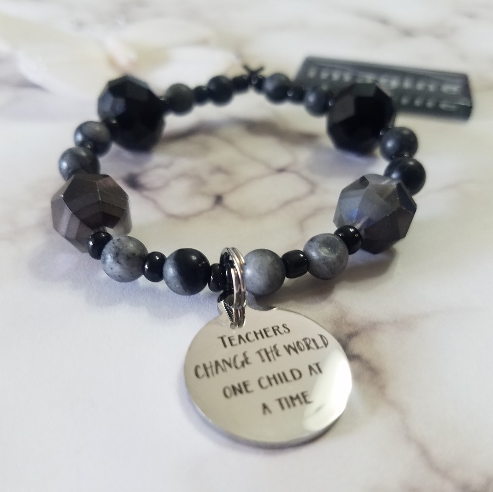 Handmade, Teacher, stretch bracelet!  (3 for $15)